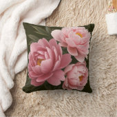 ビッグピンク牡丹枕 – ヴィンテージフローラ クッション (ブランケット)