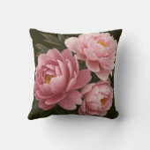 ビッグピンク牡丹枕 – ヴィンテージフローラ クッション (裏面)