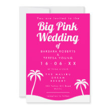 ビッグピンク結婚ズバービーコアトレンディーパームツリービーチ