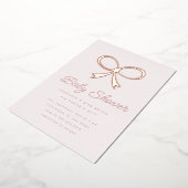 ビッグピンク赤面ボウフォイル招待状 箔招待状 (回転した状態)