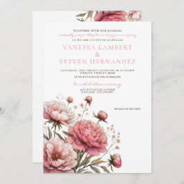 ビッグピンク開花結婚ズ 招待状