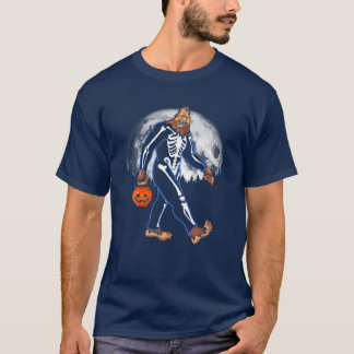 ビッグフおもしろいートハロウィーンサスカッチ骨格衣装 Tシャツ