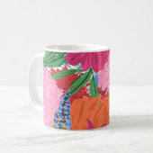 ビッグフかわいらしラカラフルワーズハンドデザイン コーヒーマグカップ (正面左)