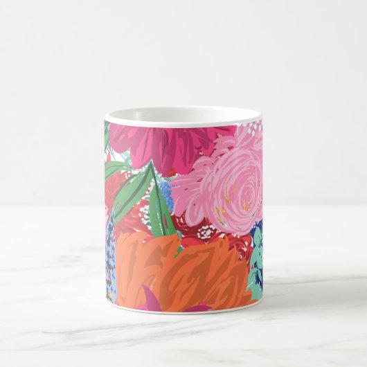 ビッグフかわいらしラカラフルワーズハンドデザイン コーヒーマグカップ (中央)