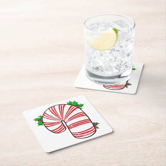 ビッグファットキャンディーケーン スクエアペーパーコースター (インサイチュ)