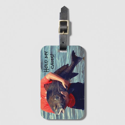 ビッグフィッシュ荷物タグ – "電話を保留" ラゲッジタグ (正面縦)