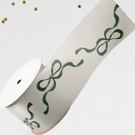 ビッグフェスティバルボーズグリーンクリスマスホリデー サテンリボン
