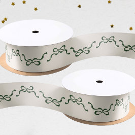 ビッグフェスティバルボーズグリーンクリスマスホリデー サテンリボン