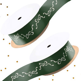 ビッグフェスティバルボーズグリーンクリスマスホリデー サテンリボン