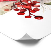 ビッグフェスティバルレッドポインセティシアクリスマスフラワー ポスター (角)