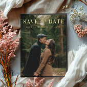 ビッグフォトフォイル日付を保存金ゴールド 箔招待状ポストカード