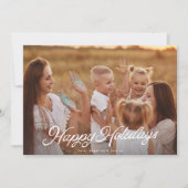 ビッグフォトホワイトレタリングオーバーレイハッピーホリデー シーズンカード (正面)