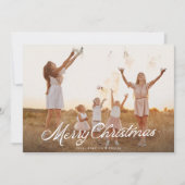 ビッグフォトホワイトレタリングオーバーレイメリークリスマス シーズンカード (正面)