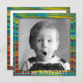 ビッグフォトリトルボーイ誕生日パーティーへの招待 招待状 (正面/裏面)