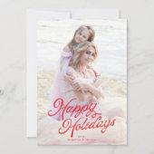 ビッグフォトレッドレタリングオーバーレイハッピーホリデー シーズンカード (正面)