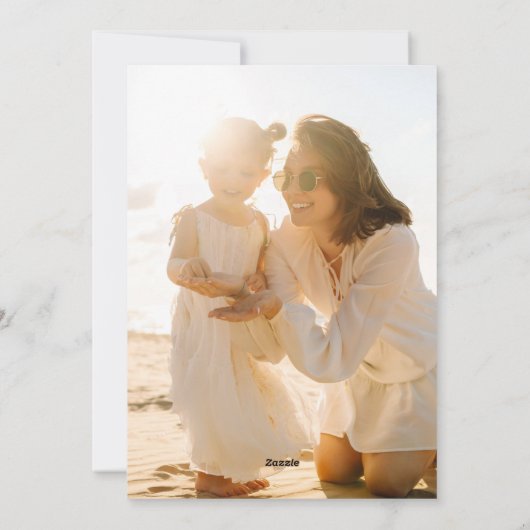 ビッグフォトレッドレタリングオーバーレイハッピーホリデー シーズンカード (裏面)