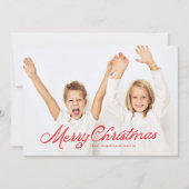 ビッグフォトレッドレタリングオーバーレイメリークリスマス シーズンカード (正面)