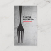ビッグフォークロゴシルバーシェフ、ケータリング、レストラン 名刺 (正面)