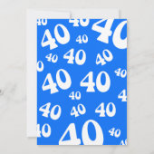 ビッグフォーゼロハッピーバースデー 青い40歳の誕生日 招待状 (裏面)