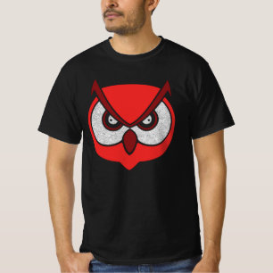 ビッグフクロウ顔怒アイズブライト簡単ハロウィン Tシャツ