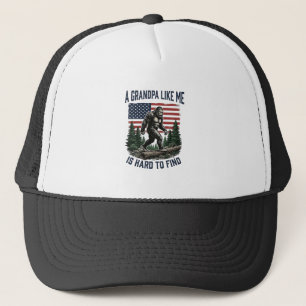 ビッグフットおじいちゃんビンテージアメリカ国旗Tシャツデザイン キャップ