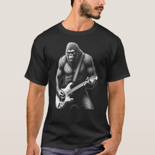 ビッグフットおもしろいロックギターメンズグラフィックTシャツ Tシャツ