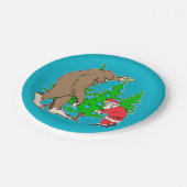 ビッグフットおよびサンタのクリスマス ペーパープレート (アングル)