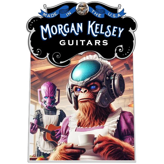 ビッグフットお茶聞をギターに飲む Tシャツ