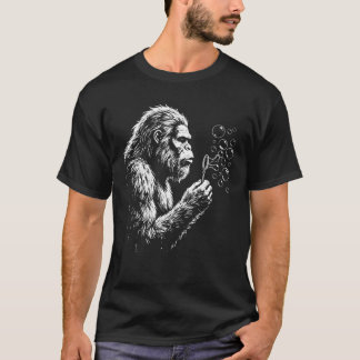 ビッグフットがシャボン玉を吹く Tシャツ