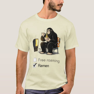 ビッグフットがラーメンを食べるTシャツ Tシャツ