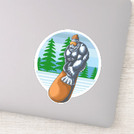 ビッグフットが斜面でスノーボード シール
