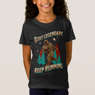 ビッグフットが走る面白いモチベーション Tシャツ