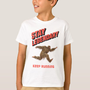ビッグフットが走る面白いモチベーション Tシャツ