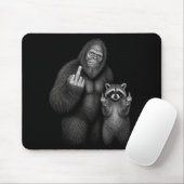 ビッグフットとアライグマの中指 マウスパッド (マウス)