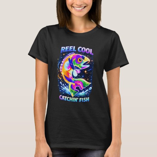 ビッグフットとエイリアンの釣り Tシャツ (正面)