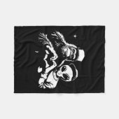 ビッグフットとエイリアンハートハンズヴァレンティおもしろいンズビッグ フリースブランケット (正面(横))