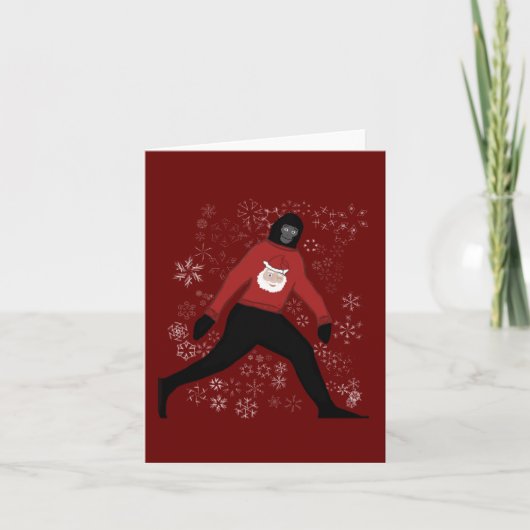 ビッグフットとサンタのクリスマスカード シーズンカード (正面)