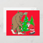 ビッグフットとサンタクリスマス シーズンポストカード (正面/裏面)