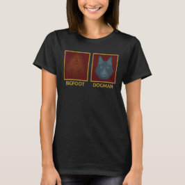 ビッグフットとドッグマンの女性用Tシャツ Tシャツ