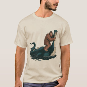 ビッグフットとネッシーのマッシュアップグラフ Tシャツ