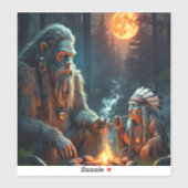 ビッグフットと月に照らされた森の主な集まり シール (シート)