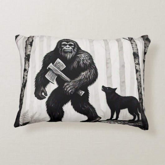 ビッグフットと樺の木ツリー アクセントクッション (裏面)