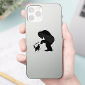 ビッグフットと遊ぶ長毛の猫をナデナデ シール (スマートフォン)