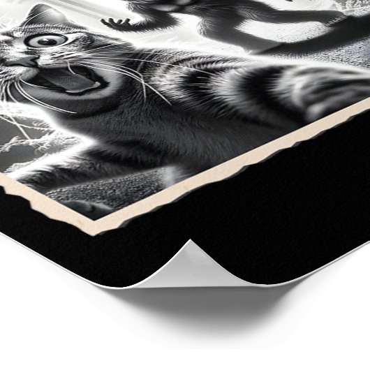 ビッグフットとUfoサスカッチCaのキャットセルフィーおもしろい ポスター (角)