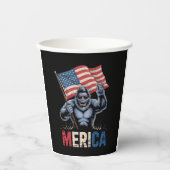 ビッグフットのアメリカ国旗の愛国心 紙コップ (正面)