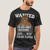 ビッグフットのウケる指名手配ポスターデザイン Tシャツ (正面)