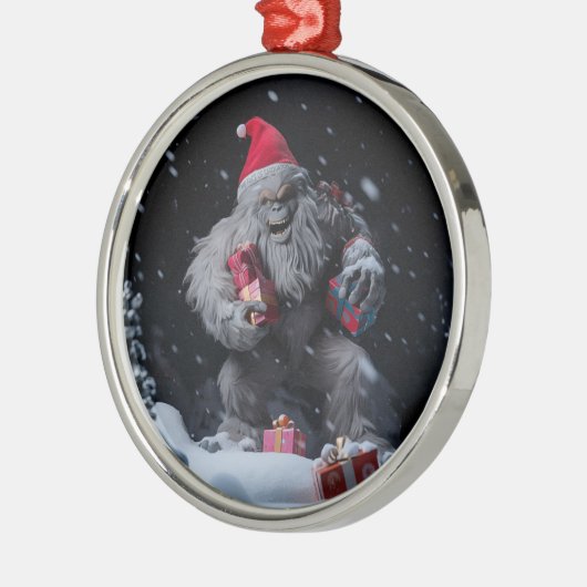 ビッグフットのクリスマスオーナメント メタルオーナメント (左)