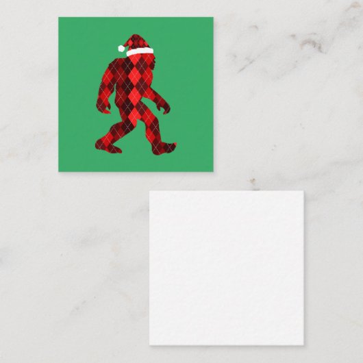 ビッグフットのクリスマス – おもしろいクリスマス スクエア名刺 (正面/裏面)