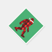 ビッグフットのクリスマス – おもしろいクリスマス スタンダードカクテルナプキン (角)