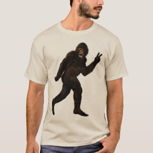 ビッグフットのサスカッチのピースサイン Tシャツ
